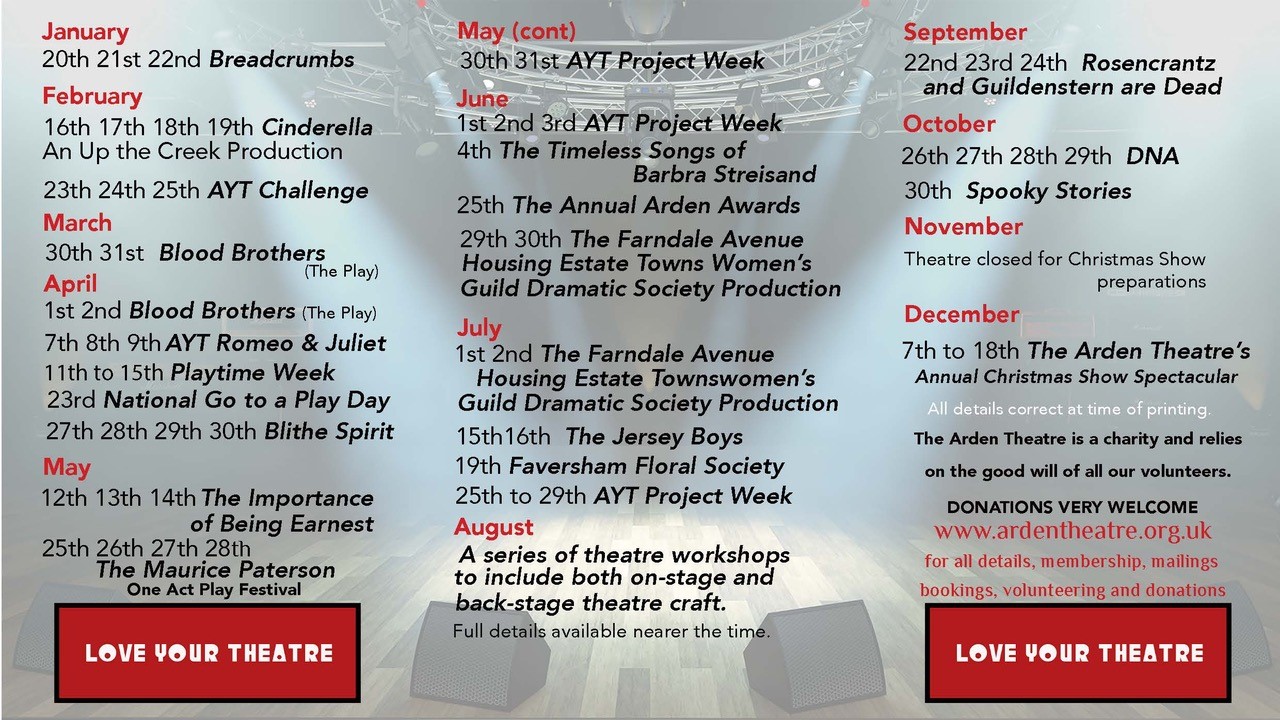 Arden Theatre 2022 Planner Image